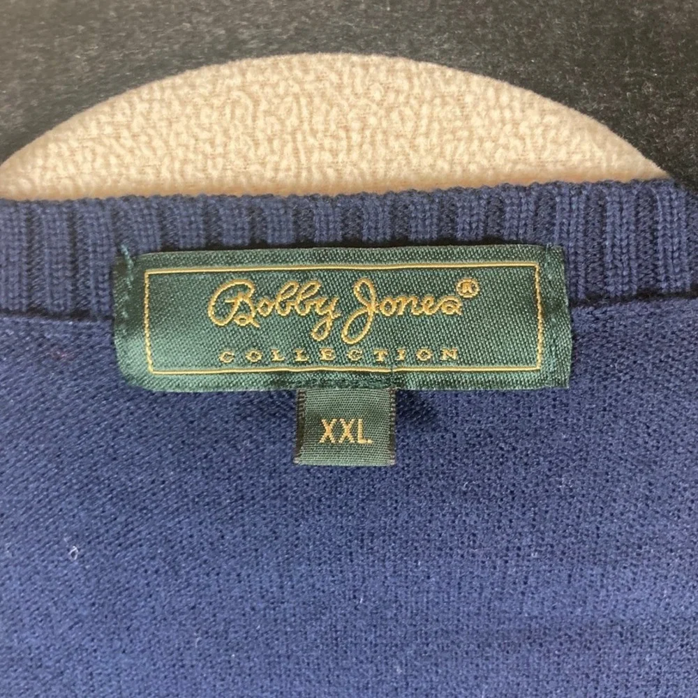 Bobby Jones Mens Sweater Vest‎ XXL Navy Argyle Golf Dark Academia Grandpacore